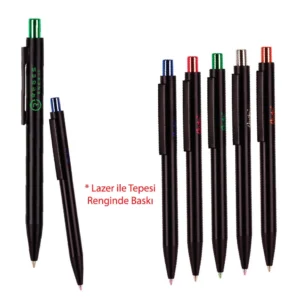 Metal Kalemler Lazer ile Tepesi Renginde Baskı